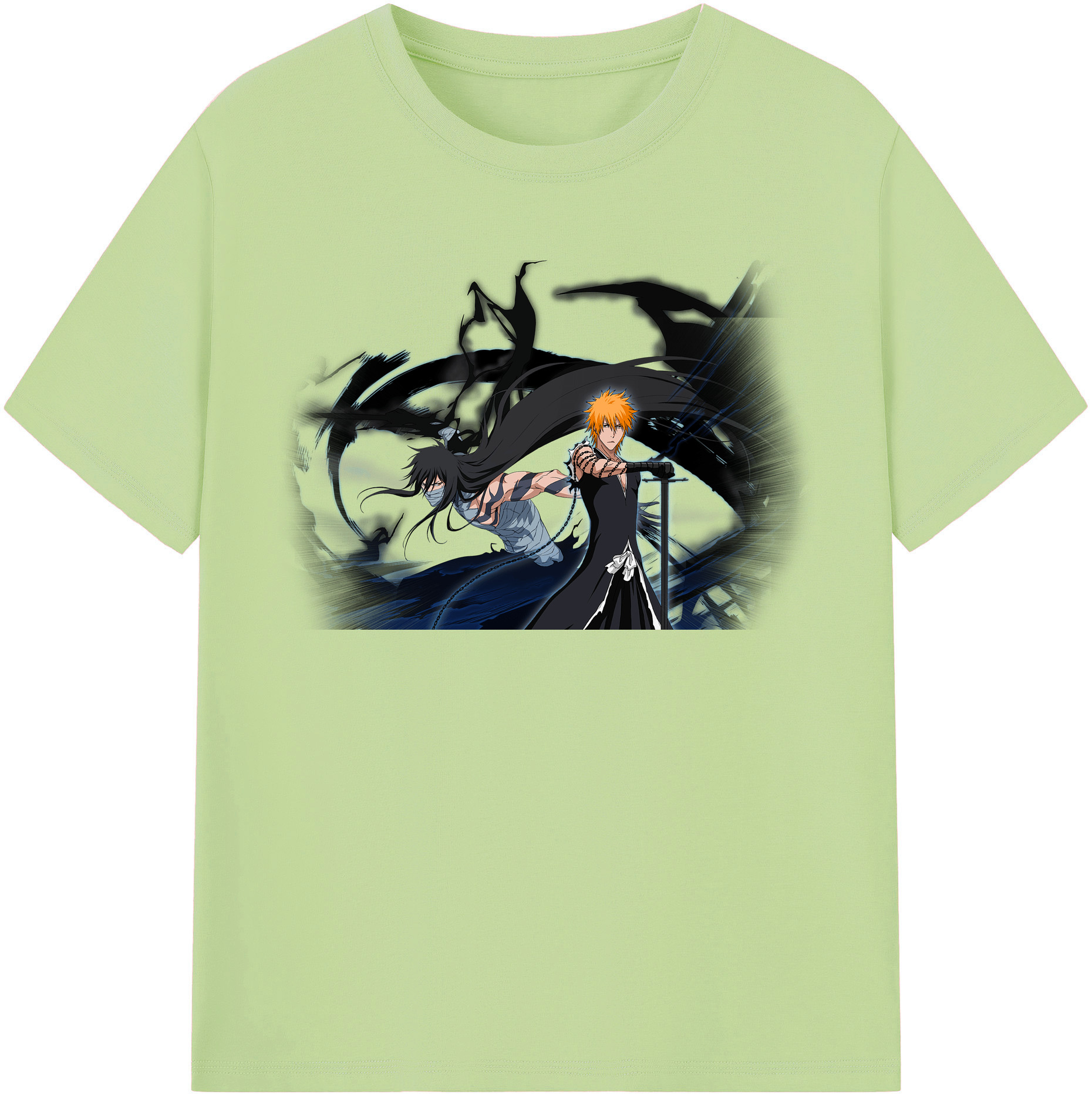 （画像用） ブリーチ 黒崎一護（くろさき いちご）BLEACH Kurosaki Ichigo 綿100％半袖Tシャツ（フロントプリント）
